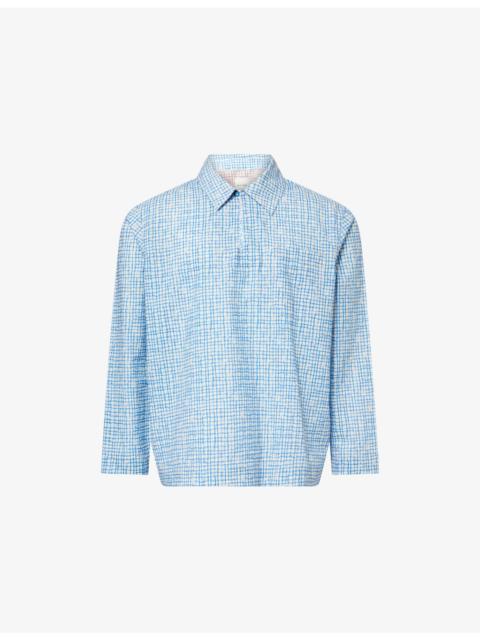 Checked Oversized Cotton Shirt