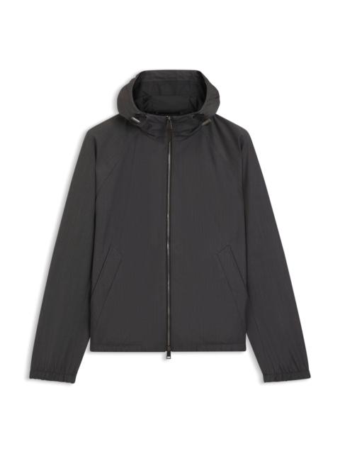VIRGIN-WOOL WINDBREAKER WITH HOOD