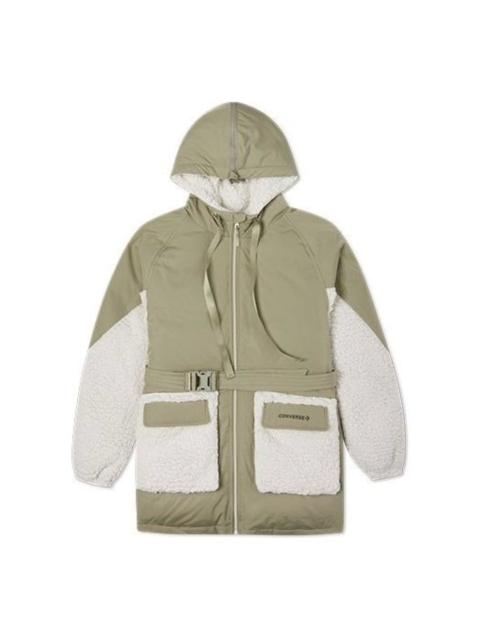 (WMNS) Converse Down Jacket 'Olive Green White' 10021987-A03