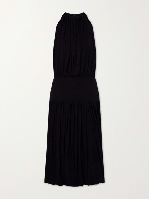 Gathered Jersey Midi Dress