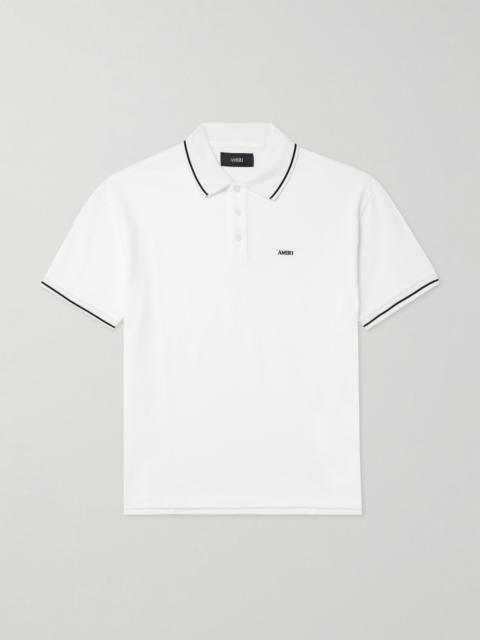 Logo-Embroidered Cotton-Piqué Polo Shirt White