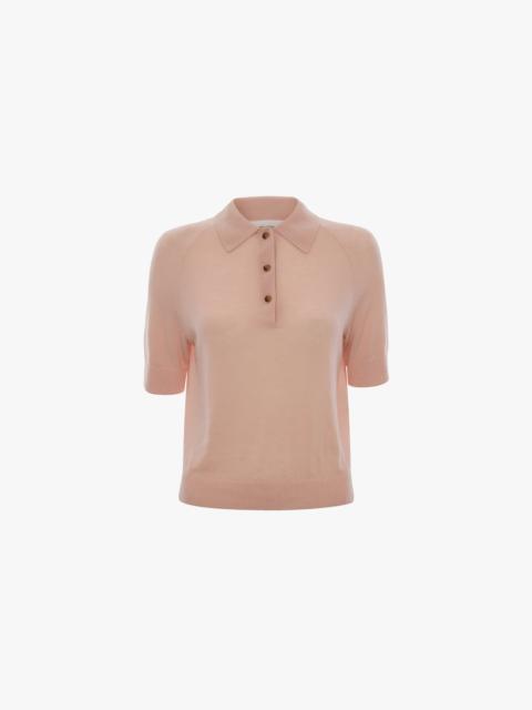 Polo Top In Pale Rose