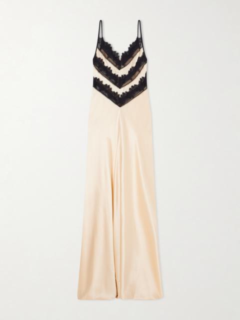 Lace-trimmed Silk Gown
