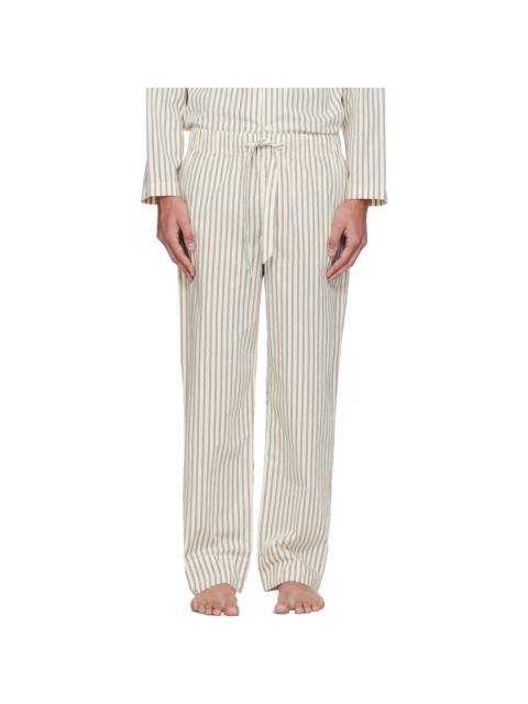 Off-White & Brown Poplin Pyjama Pants