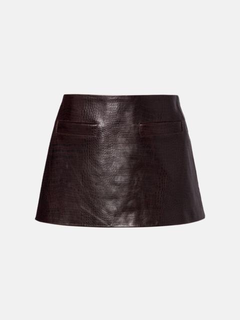 Rory croc-effect leather miniskirt