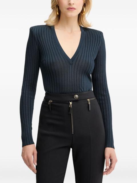 v-neck ribbed knitwear