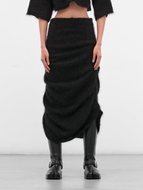Maja Black Hairy Knit Skirt