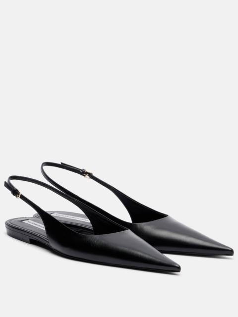 Leather slingback flats