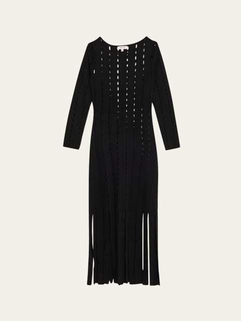 Gemma Bateau-Neck Cutout Carwash Midi Dress