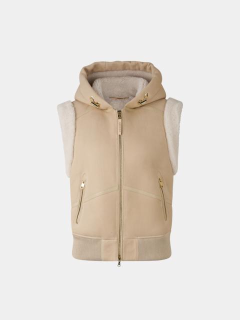 Fine lambskin vest in Sand