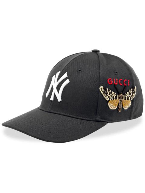 Gucci NY Yankees Embroidered Butterfly Baseball Cap Black