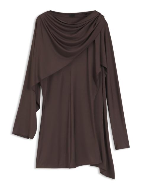 JERSEY TOP WITH A DRAPED SCARF DETAIL
