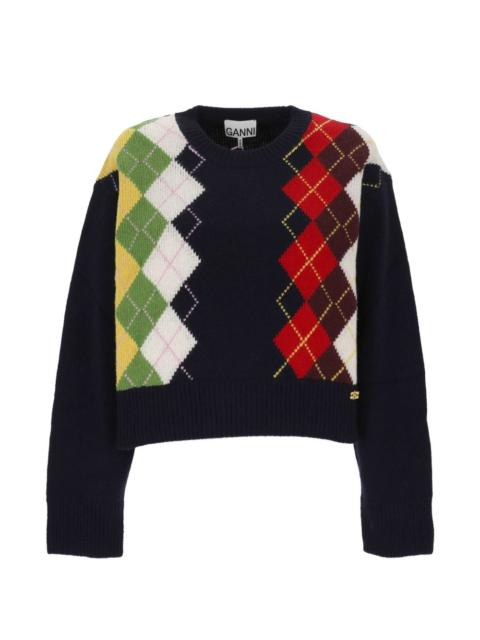 argyle knit sweater