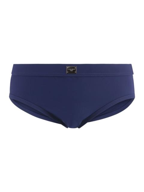 logo-patch swim trunks