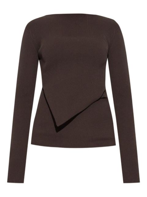 ribbed asymmetric sweater