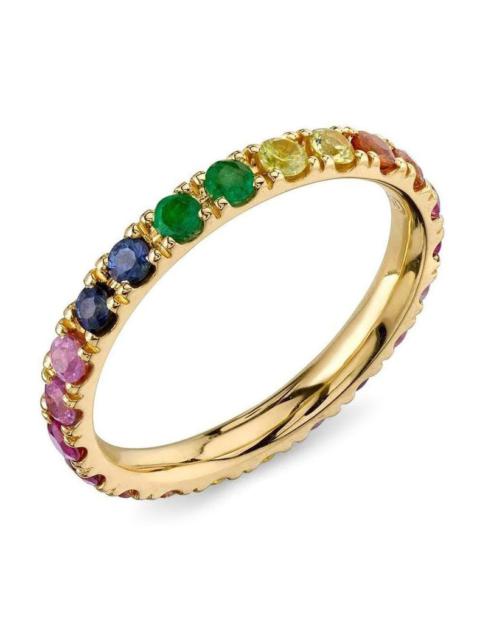 Rainbow Sapphire Eternity Band