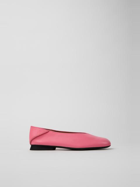 Pink Leather Ballerinas for Women.