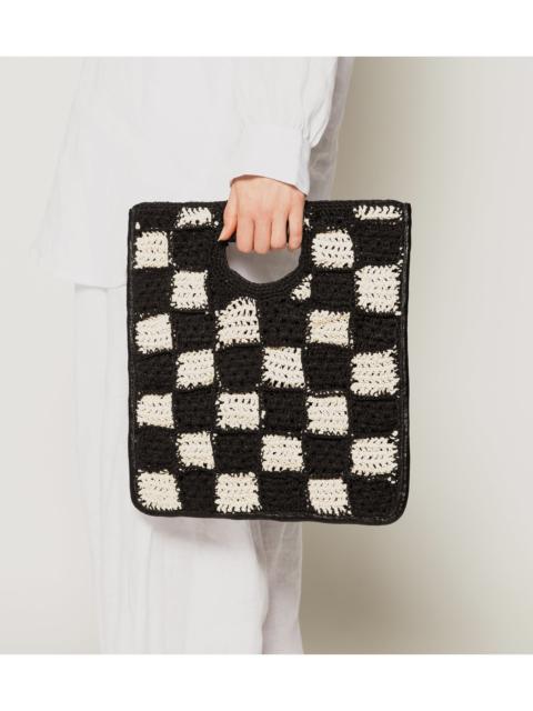 SOLEDAD CROCHET CLUTCH | BLACK/IVORY