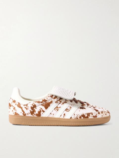 Samba LT leather-trimmed cow-print pony hair sneakers Leopard print