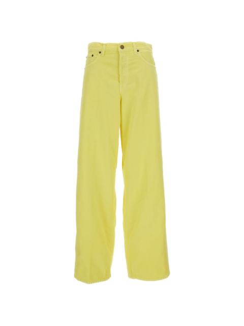 five-pockets wide-leg trousers