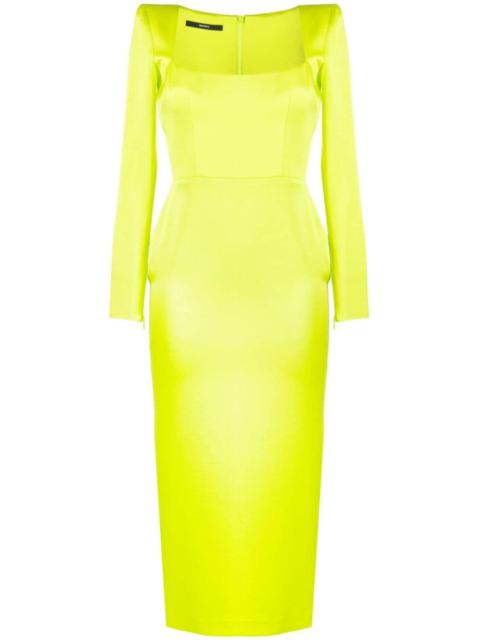 square-neck midi dress