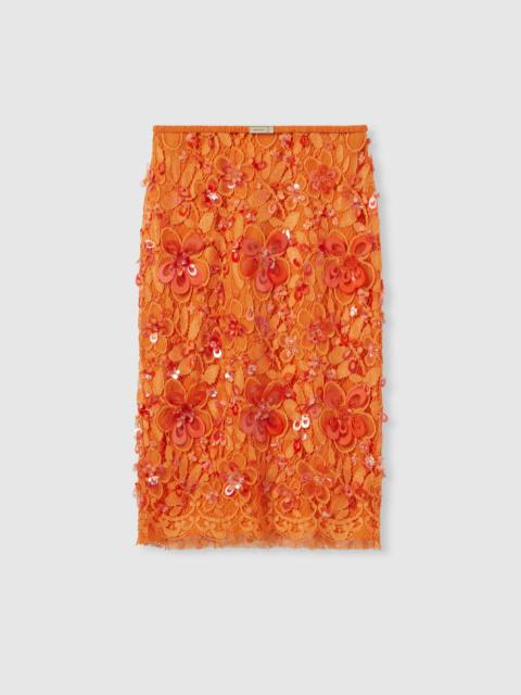 Flora lace skirt with beads