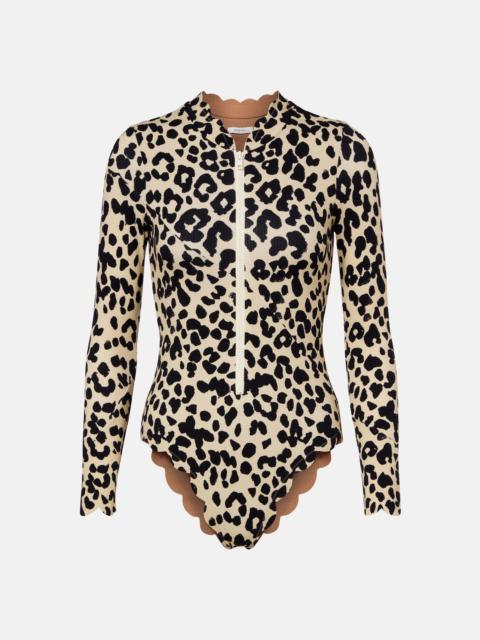 Northsea leopard-print rashguard swimsuit