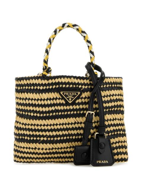 Two-tone Raffia Handbag