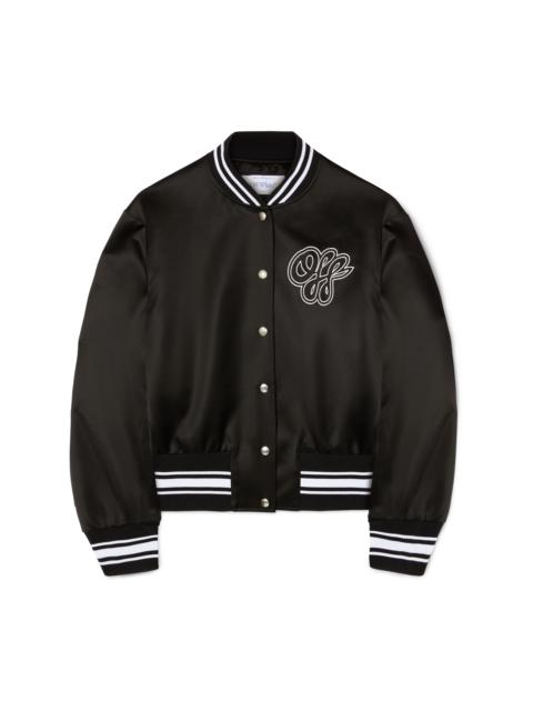 Black/white Satin Varsity Jacket