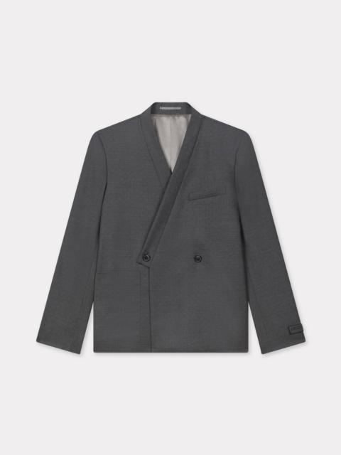 'KENZO Weave' adjusted tailored kimono jacket in wool jacquard