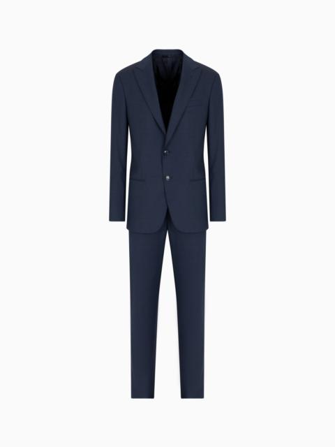 Soho Line single-breasted suit in pinpoint-effect virgin wool