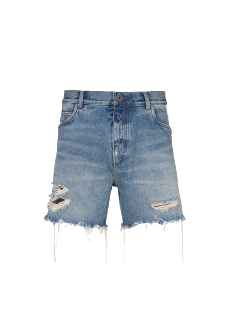 Unisex shorts in vintage Blue Wash denim