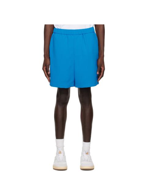 Blue Embroidered Shorts