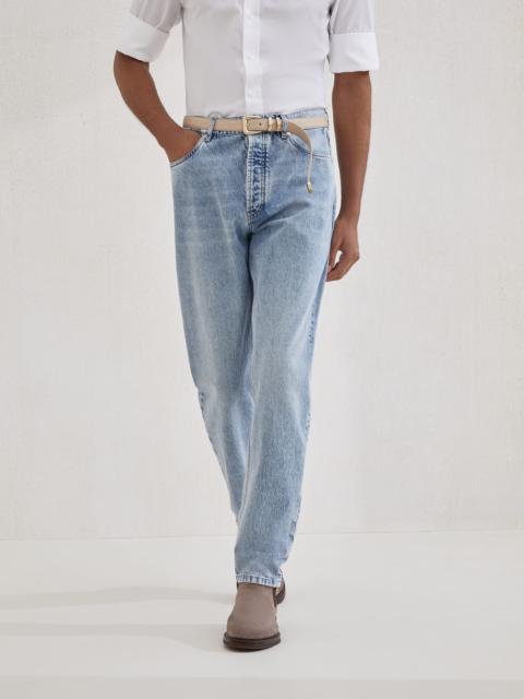 Denim iconic fit five-pocket trousers