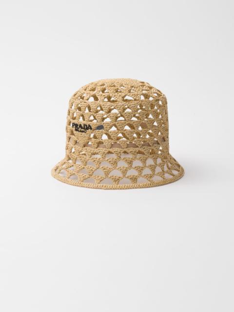Woven fabric bucket hat