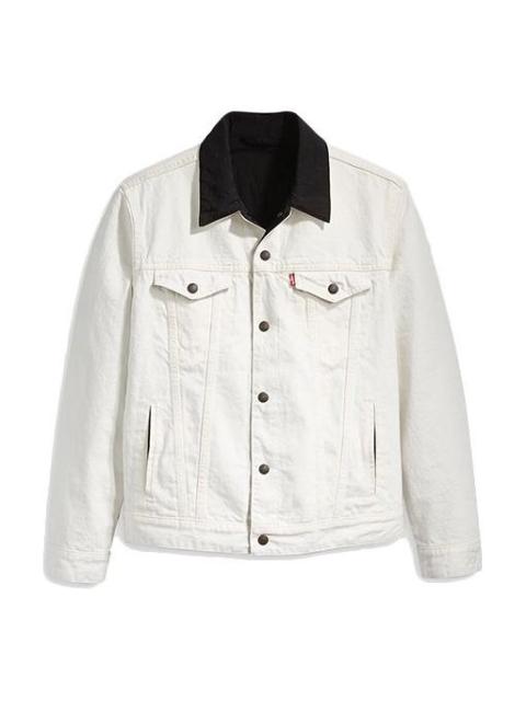 Levi's x Air Jordan Crossover reversible Casual Denim Jacket 'White Black' 56437-0004