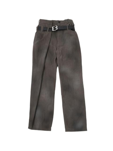 Belt-Press-Made Tuck trousers
