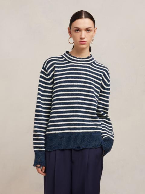 Striped Sweater With Cut Out Details