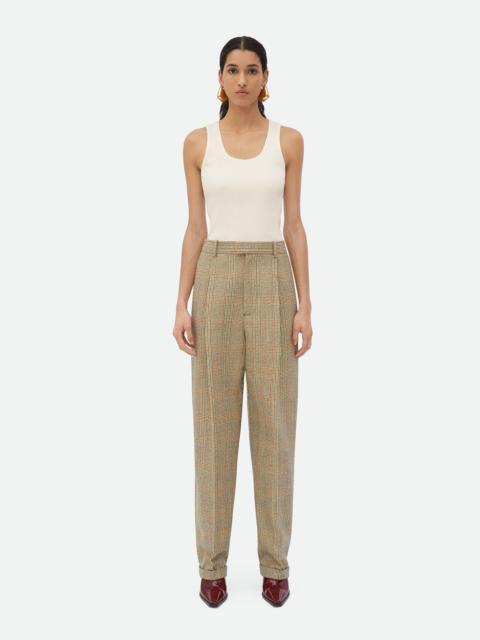 Prince Of Wales Wool Trousers