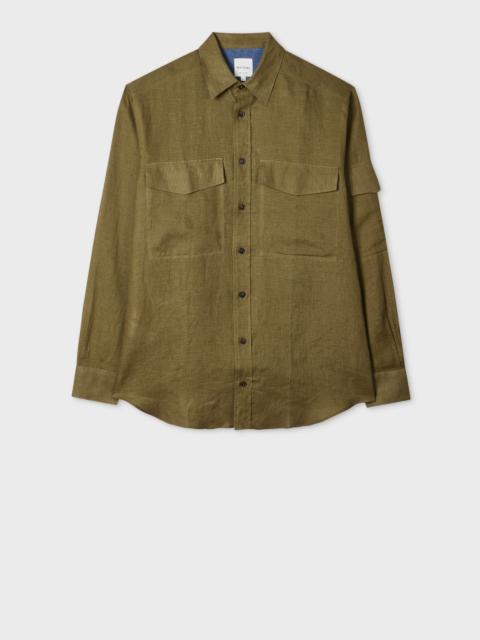Khaki Linen Patch-Pocket Shirt
