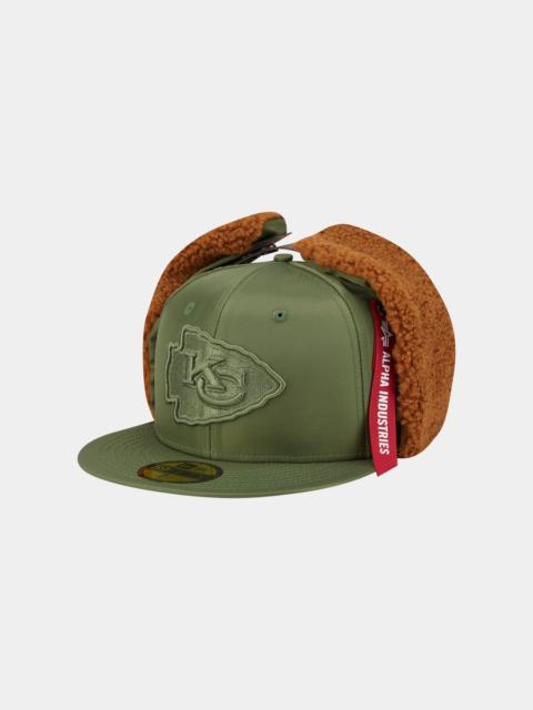 KANSAS CITY CHIEFS X ALPHA X NEW ERA 5950 DOG EAR CAP (GREEN)