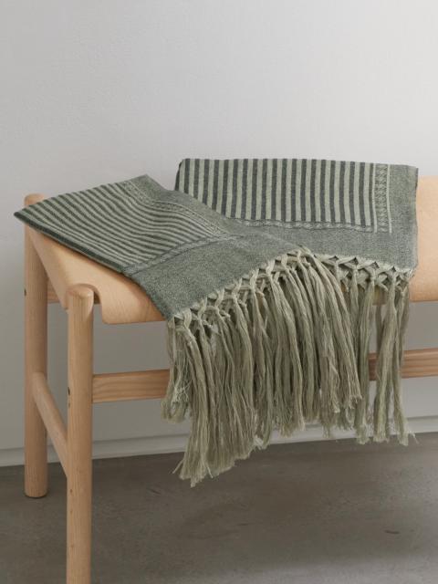 Set Of Two Linen And Cashmere-blend Jacquard Beach Towels