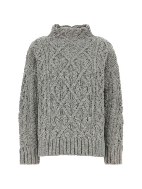 cable-knit wool sweater