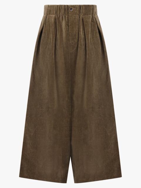 POETIC WIDE LEG CROP VELVET PANT | MUSTARD