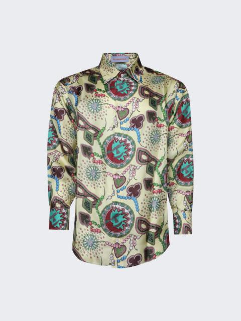 Printed Silk Twill Shirt Yellow Multicolor