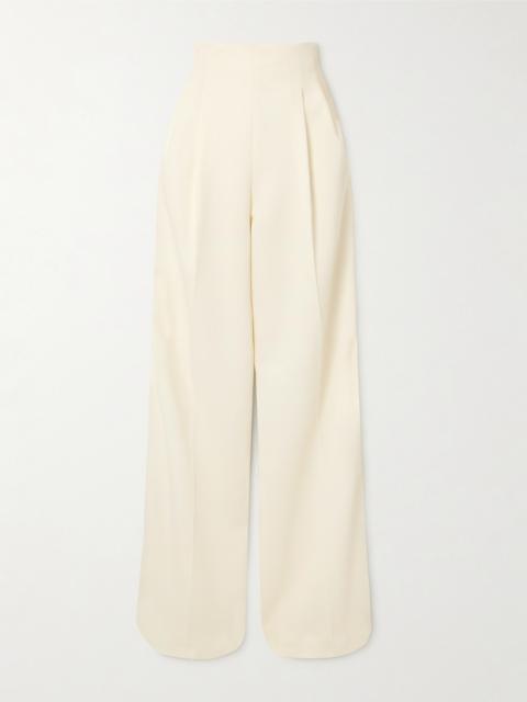 Clarine Pleated Crepe Wide-leg Pants