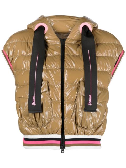 glossy-finish padded gilet