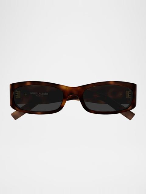 YSL 55mm Rectangular Acetate Sunglasses