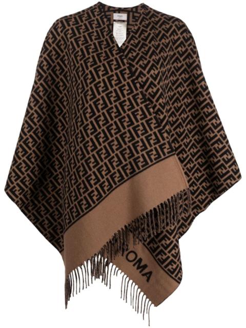 FF-logo print poncho