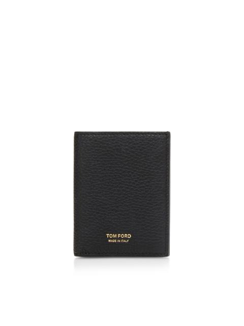 GRAIN LEATHER FOLDING CARDHOLDER